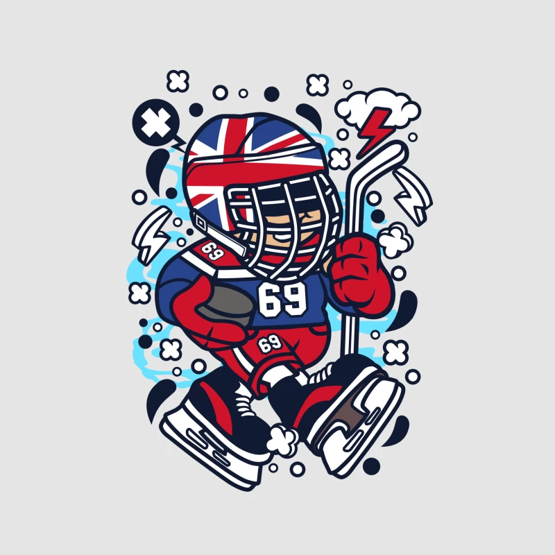 Hockey britannique avec mascotte énergique Femme Sweat à capuche
