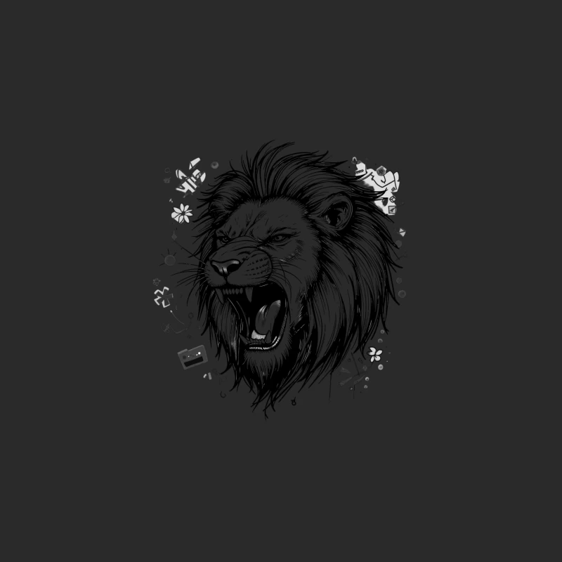 Roaring Lion Illustration Baseball Cap