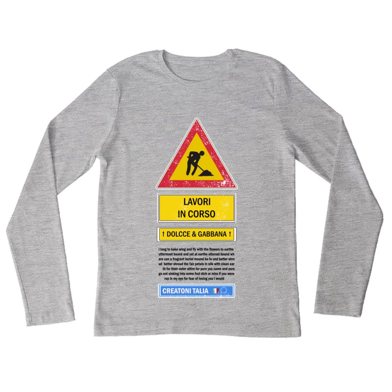 Baustelle Werbeschild Damen Langarm T-Shirt