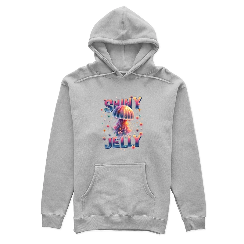 Shiny Jelly: Whimsical Watercolor Jellyfish Typography Art Female Pullover Hoodie