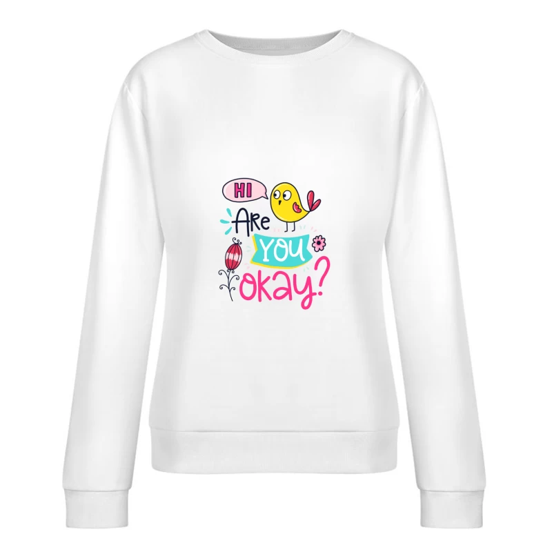 Petit oiseau coloré demande : es-tu d'accord ? Femme Sweat-shirt à enfiler