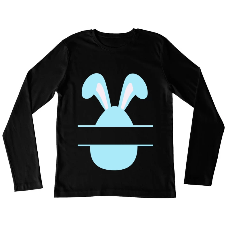 Lapin bleu avec bande noire Femme Manches Longues T-Shirt