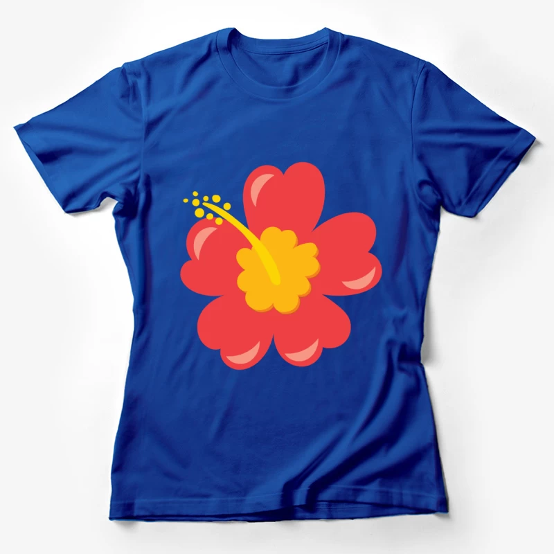 Illustration de fleur d'hibiscus rouge Femme T-Shirt