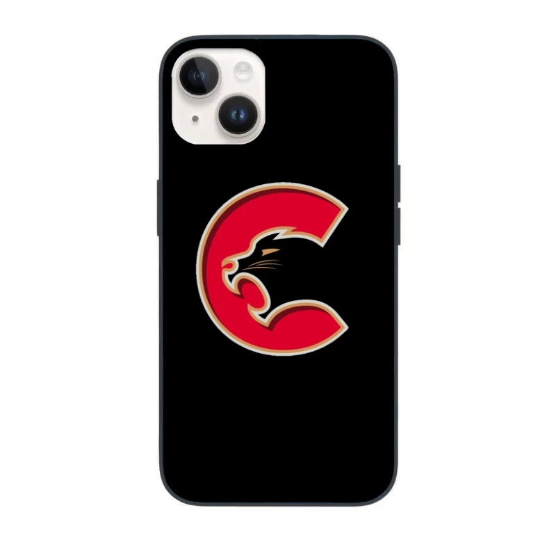 Red Cougar Letter C Sports Logo Design iPhone Case