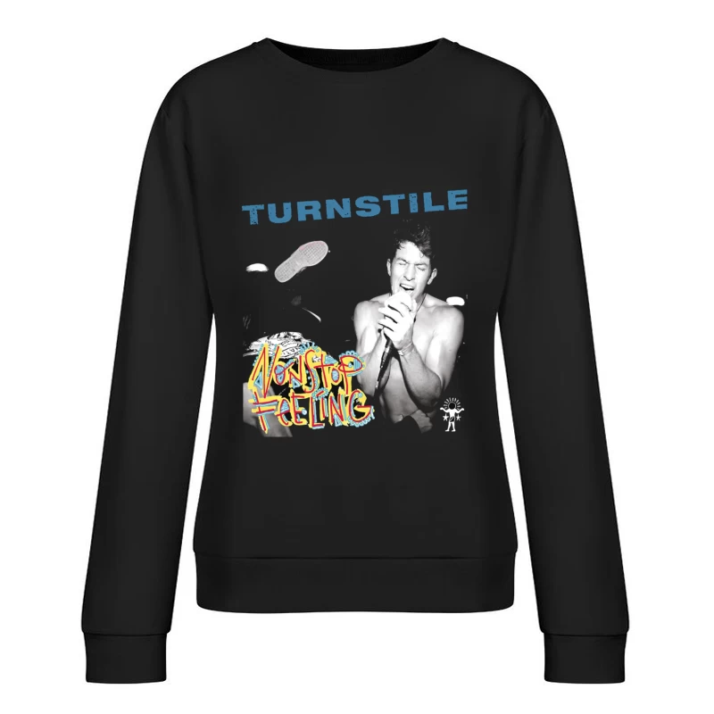 Turnstile: Nonstop Feeling Album Cover with Graffiti Art Female Pullover Sweatshirt