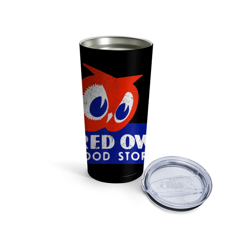 Vintage Red Owl Food Stores Logo Design Travel Mug