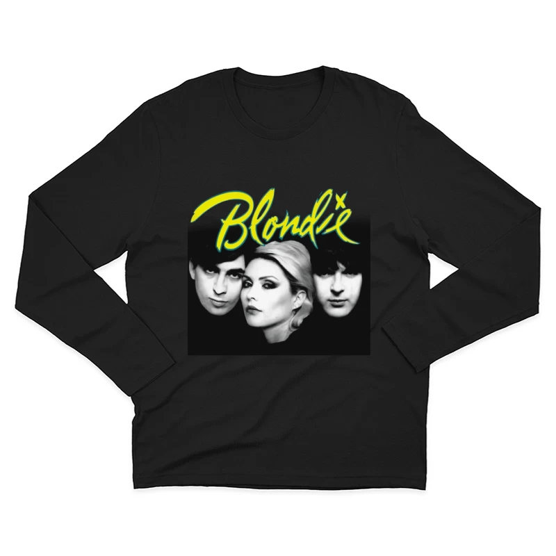 Iconic Black and White Portrait of New Wave Band Blondie Male Long Sleeve T-Shirt