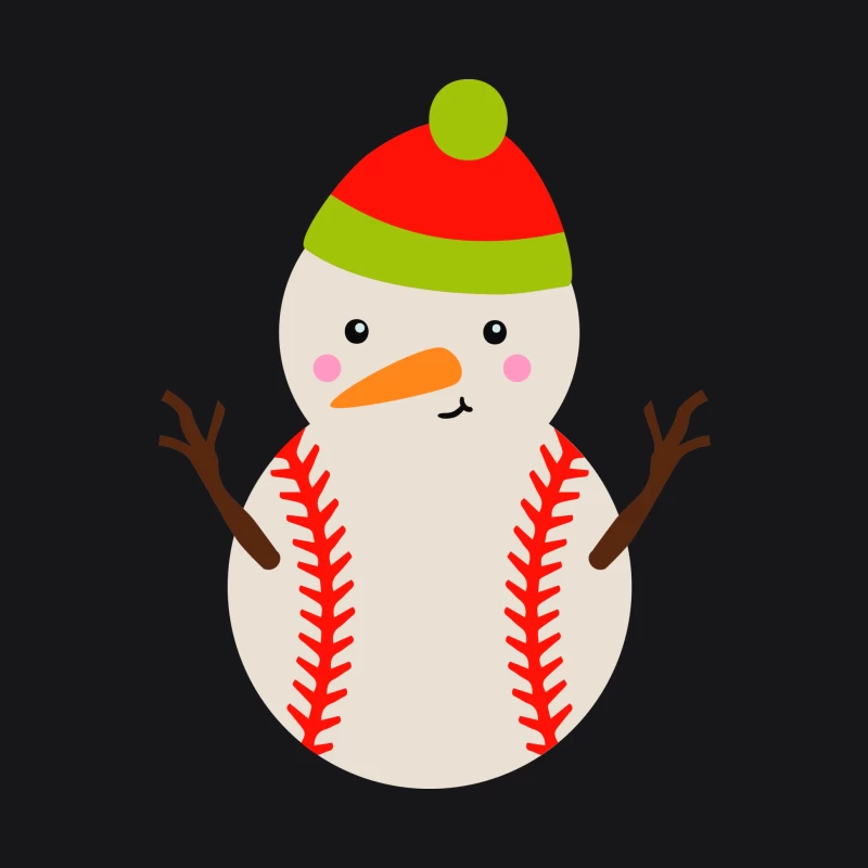 Bonhomme de neige en forme de balle de baseball Femme Sweat à capuche