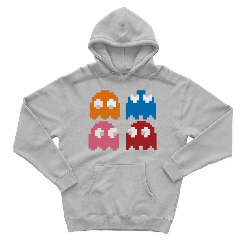 Cool Retro 80s PACMAN GHOSTS Video Games Male Pullover Hoodie