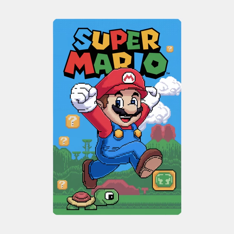 Iconic Super Mario Pixel Art from Classic Nintendo Platformer Male Tank Top