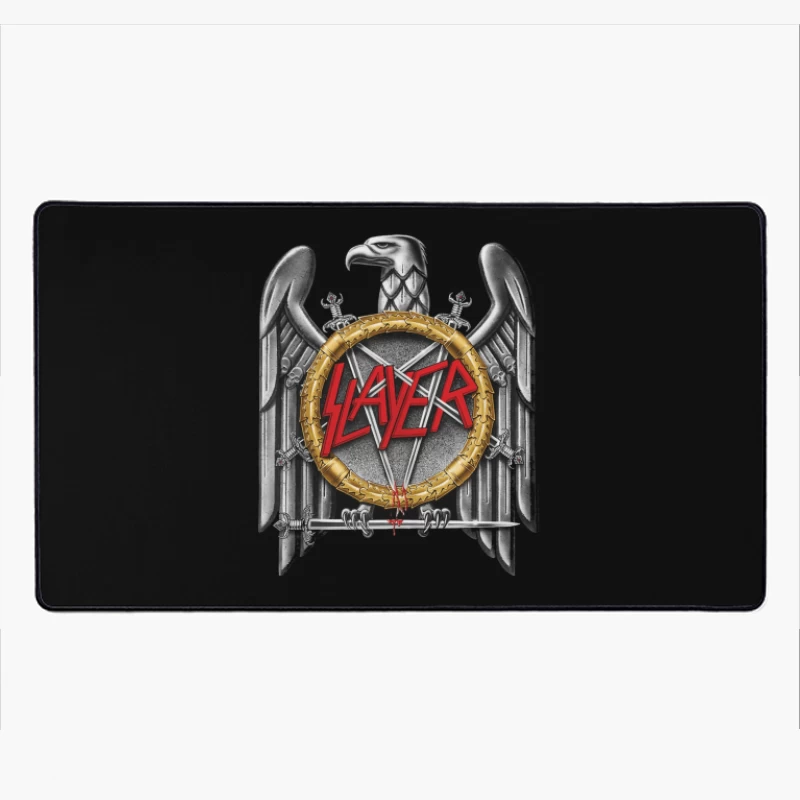 Slayer Metal Band Eagle Emblem with Crossed Swords Desk Mat