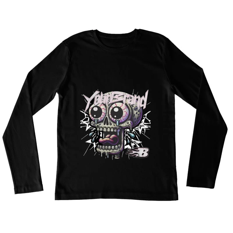 Conception de crâne en graffiti Femme Manches Longues T-Shirt