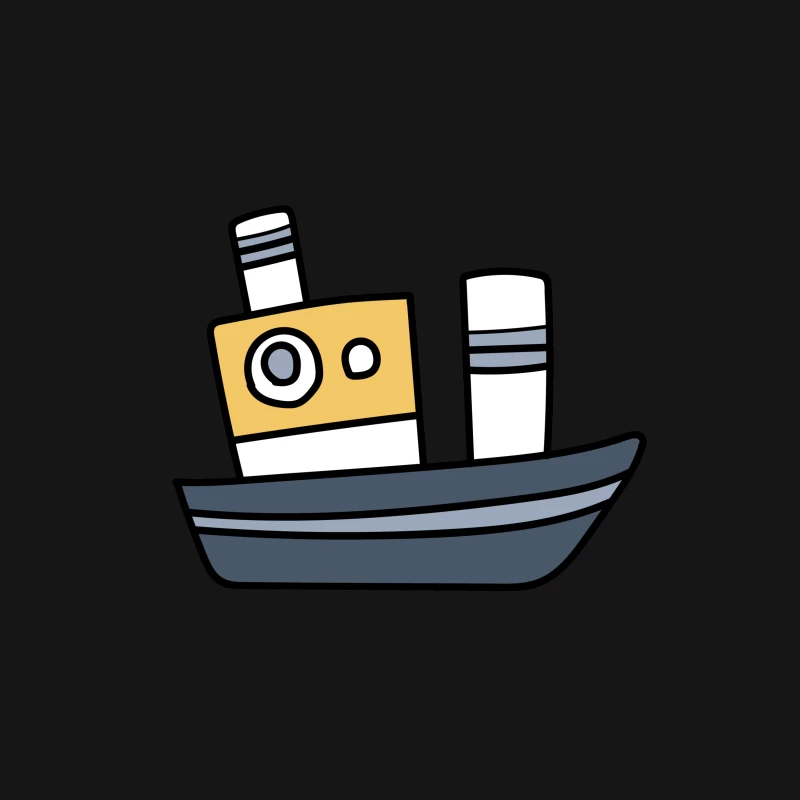 Dessin de petit bateau à vapeur Femme T-Shirt