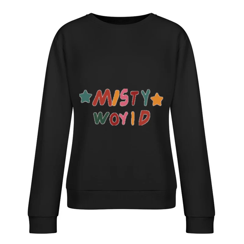 Bunter Schriftzug mit Sternen Damen Pullover Sweatshirt