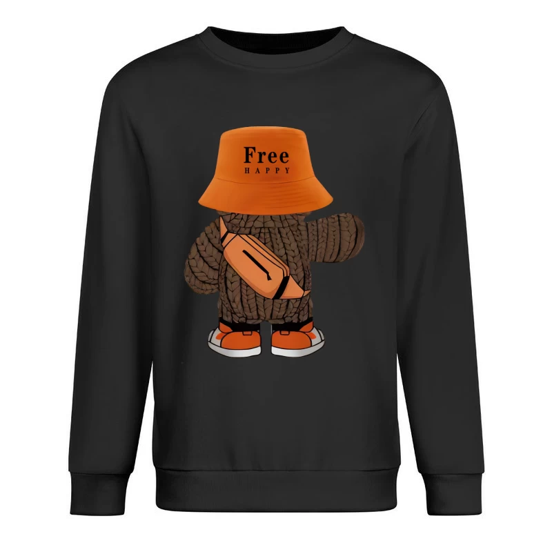 Fröhlicher Bär in modischem Outfit Herren Pullover Sweatshirt