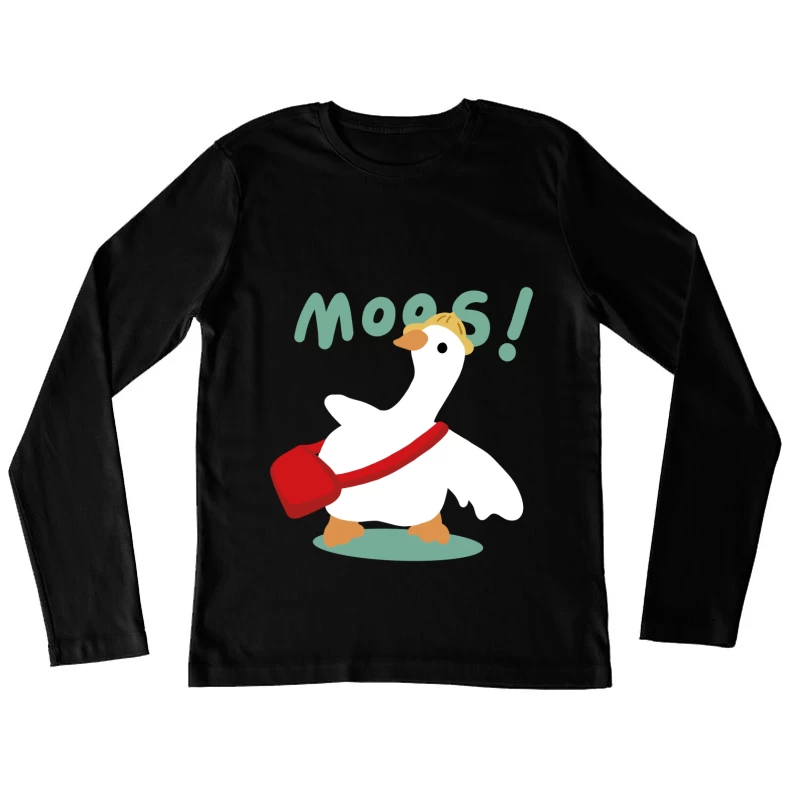 Gans mit Helm und Tasche Damen Langarm T-Shirt
