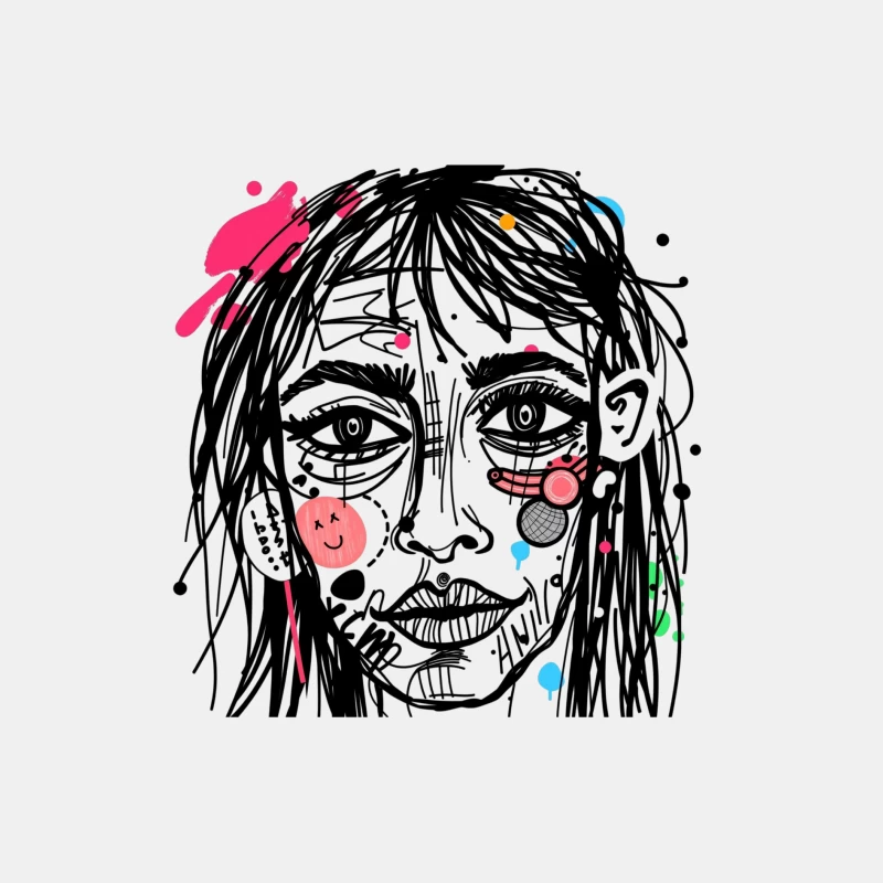 Abstract Colorful Face Illustration Male Tank Top