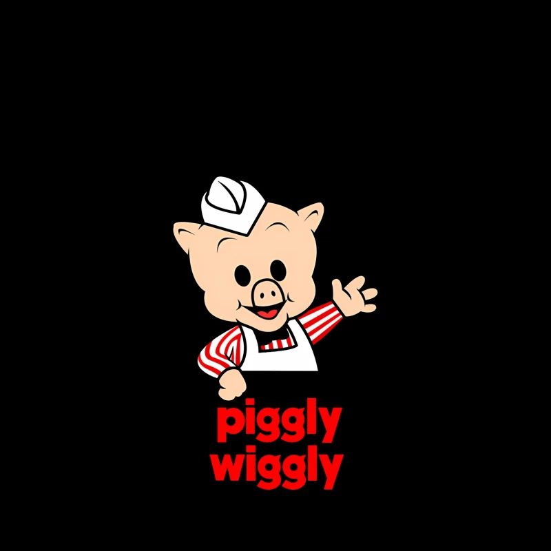 Piggly Wiggly Grocery Store Cartoon Pig Mascot Logo iPhone Case