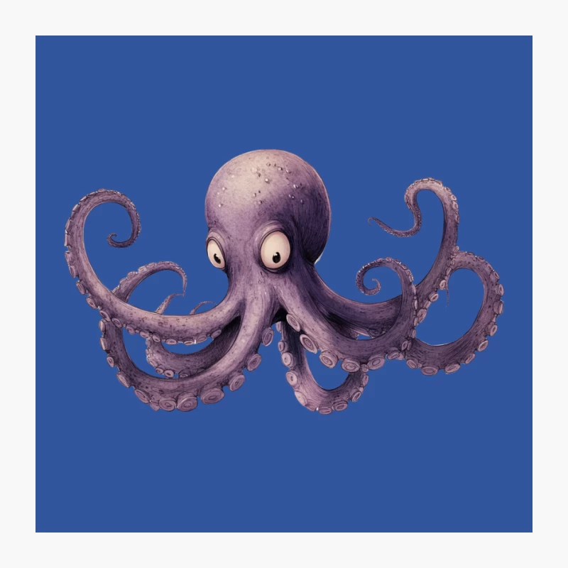 Whimsical Purple Octopus Illustration Pin