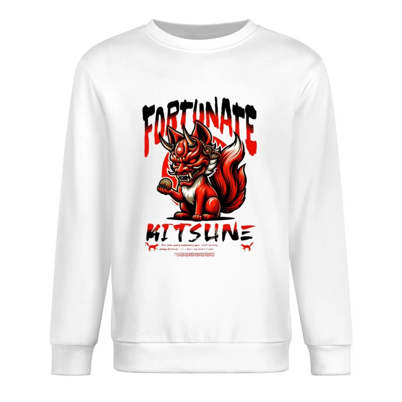 Kitsune Chanceux Homme Sweat-shirt à enfiler