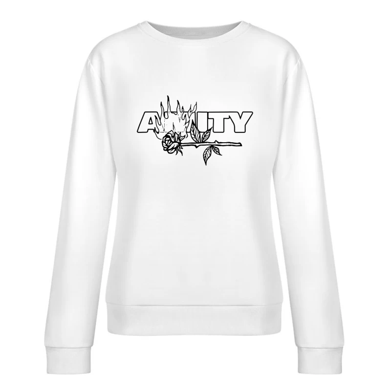 The Amity Affliction Fire Rose Female Pullover Sweatshirt