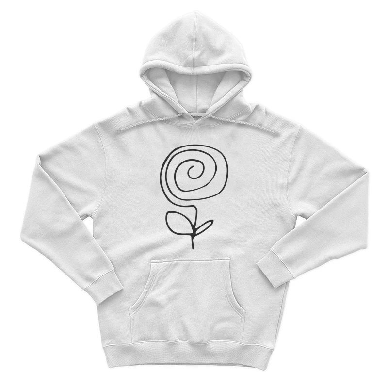 Fleur Stylisée en Spirale Noire Homme Sweat à capuche