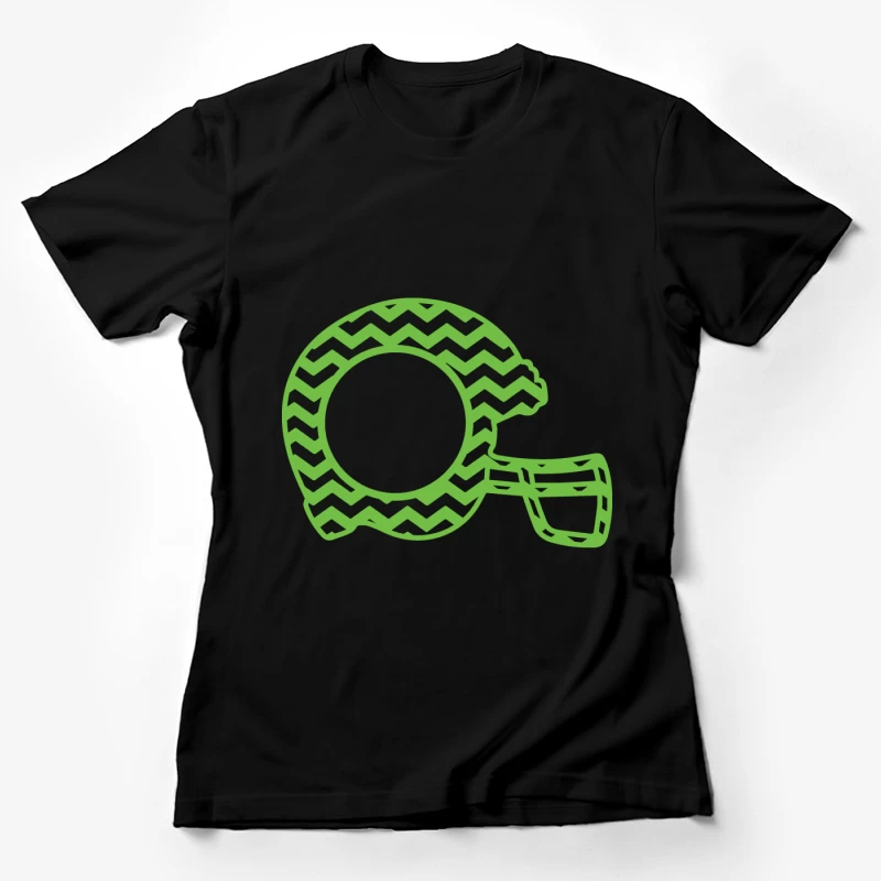 Casque de football vert en zigzag Femme T-Shirt