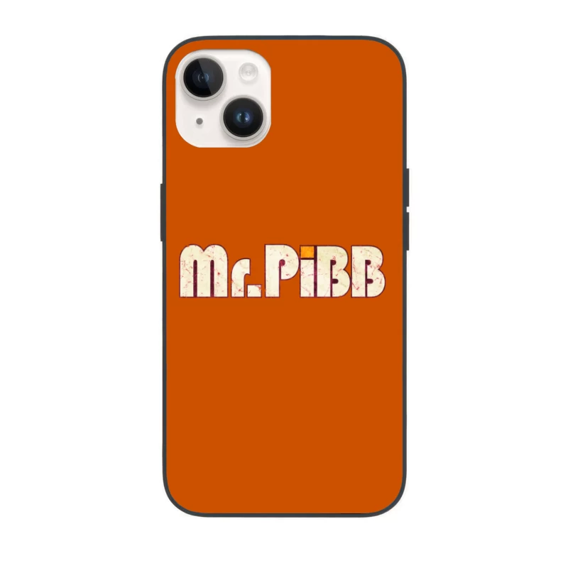 Retro Mr Pibb Soda Typography with Distressed Effect iPhone Case