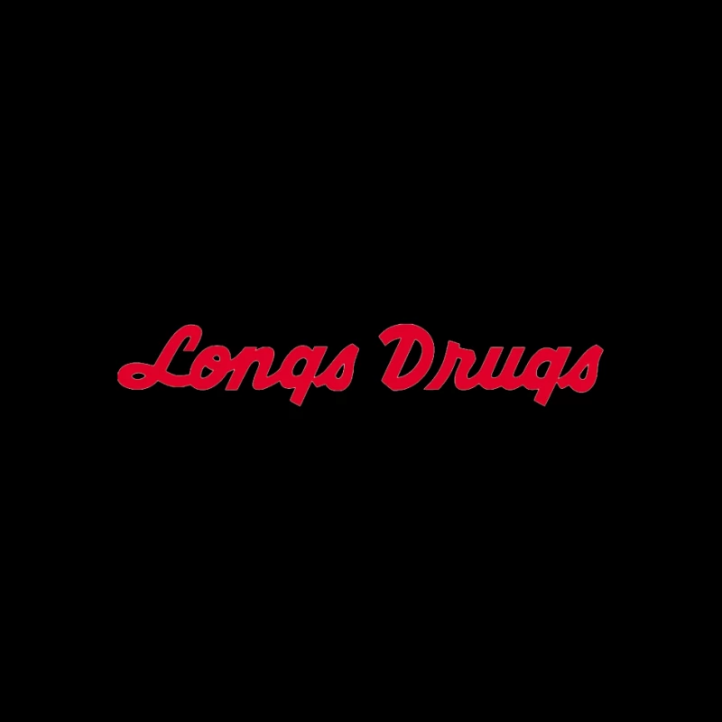 Vintage Longs Drugs Pharmacy Red Cursive Logo Pin