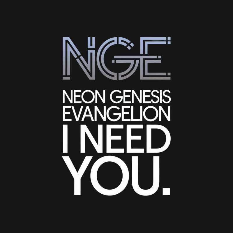 Minimalist NGE Logo Typography Design Male Long Sleeve T-Shirt