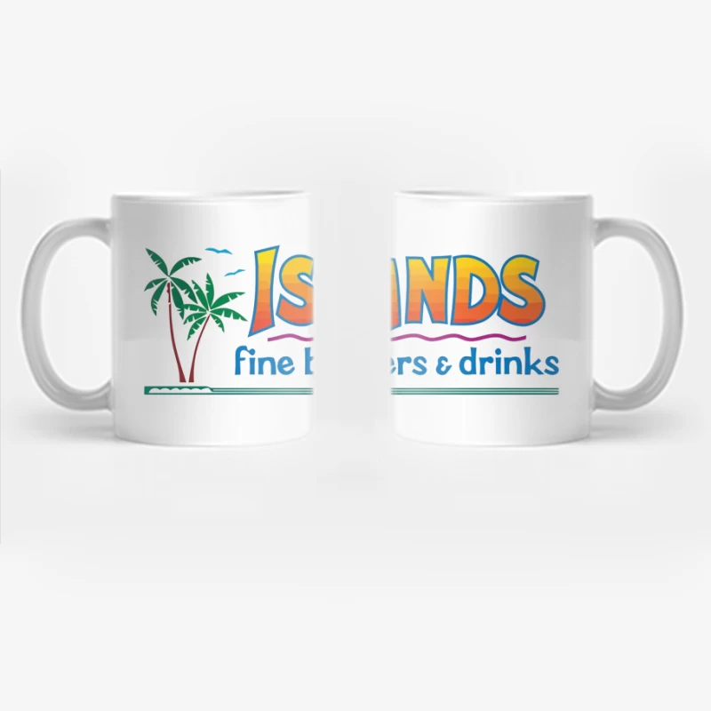 Islands Restaurant Tropical-Themed Burger & Drinks Logo Coffee Mug