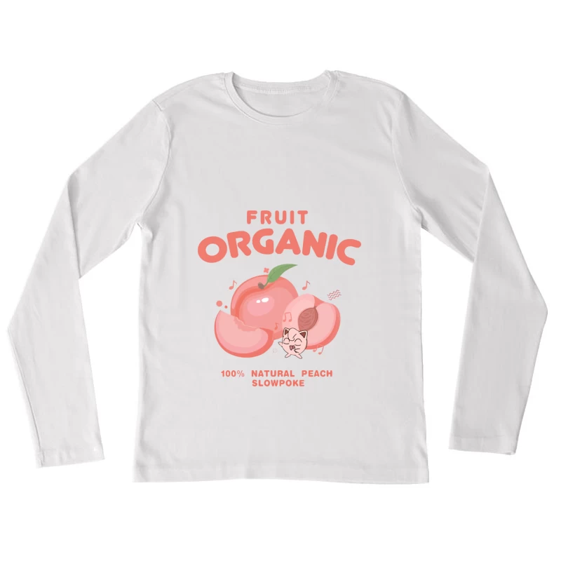 Natürlicher Pfirsich Spaß Damen Langarm T-Shirt