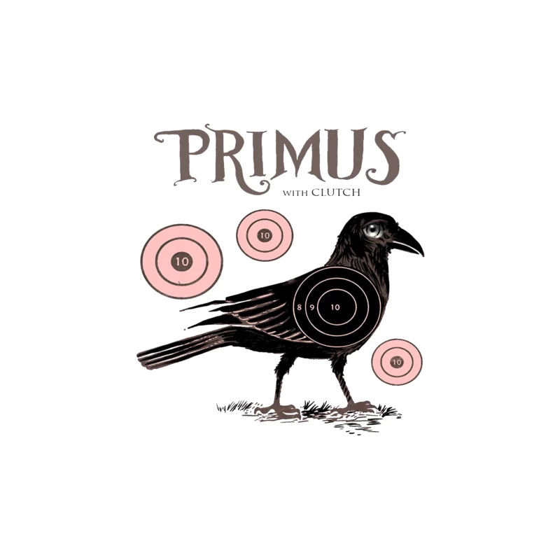 Vintage-Style Primus Concert Poster with Crow and Target Designs Tapestry