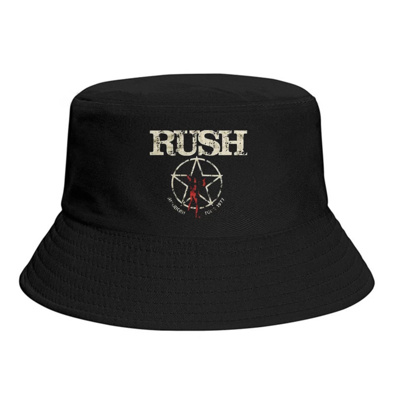 Rush Band Vintage Logo with Pentagram Star Design Bucket Hat