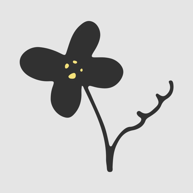 Fleur minimaliste avec points jaunes Femme Sweat à capuche