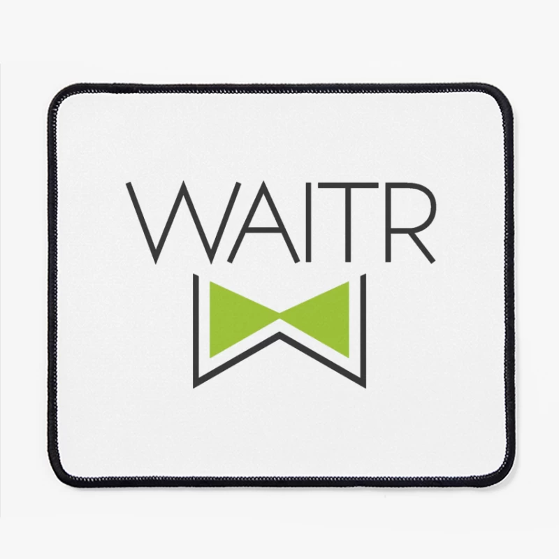 Waitr Food Delivery Service Logo with Green Bowtie Design Mouse Pad