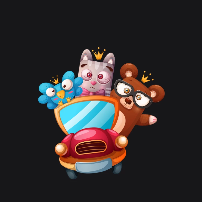Animaux mignons en voiture Femme Sweat à capuche