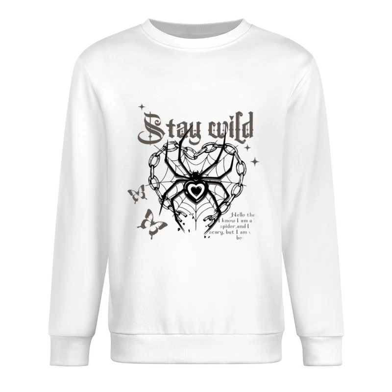 Bleib wild mit Spinne und Herzen Herren Pullover Sweatshirt