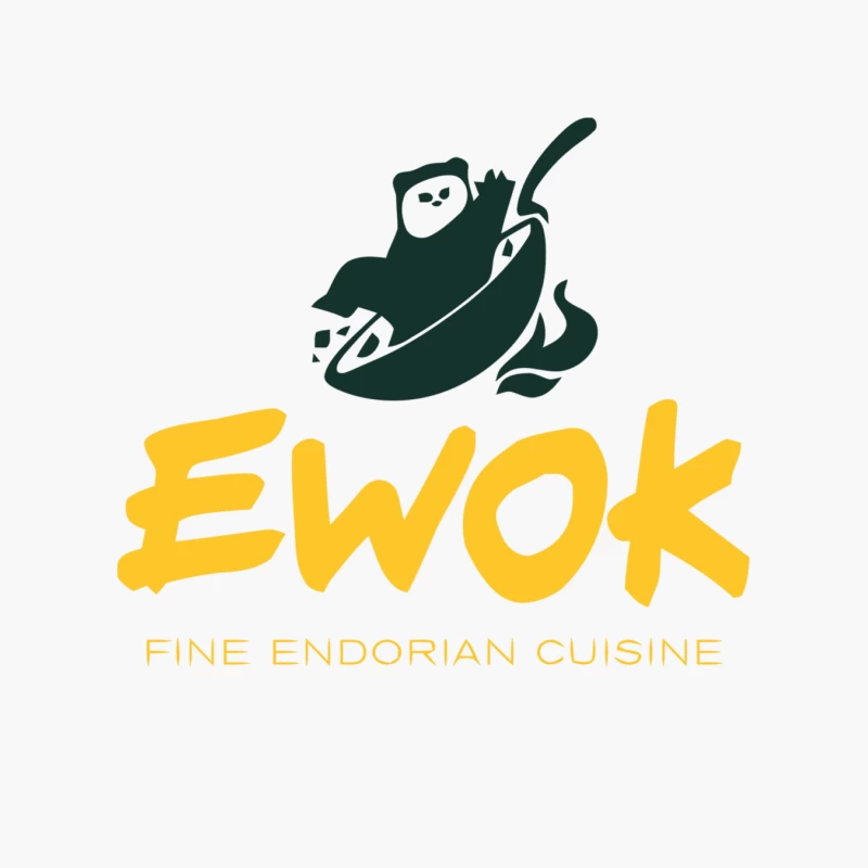 Ewok: Fine Endorian Cuisine Logo with Star Wars Character Cotton Tote Bag