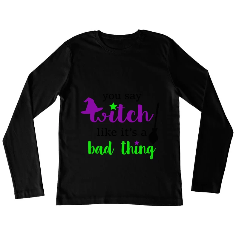 Thème de sorcière amusant Femme Manches Longues T-Shirt
