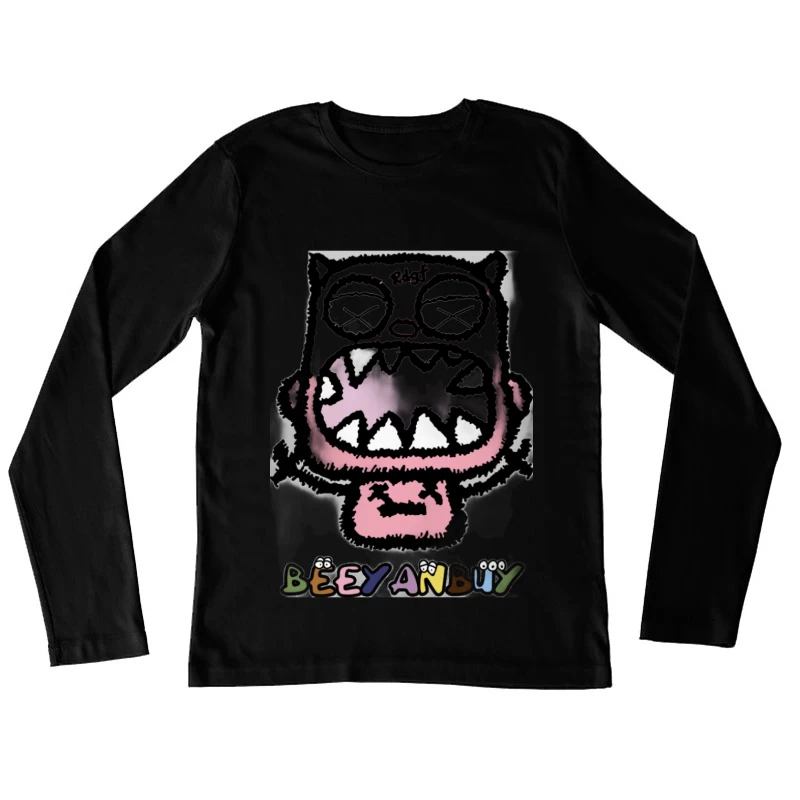 Lustiges Monster-Design mit Text Damen Langarm T-Shirt