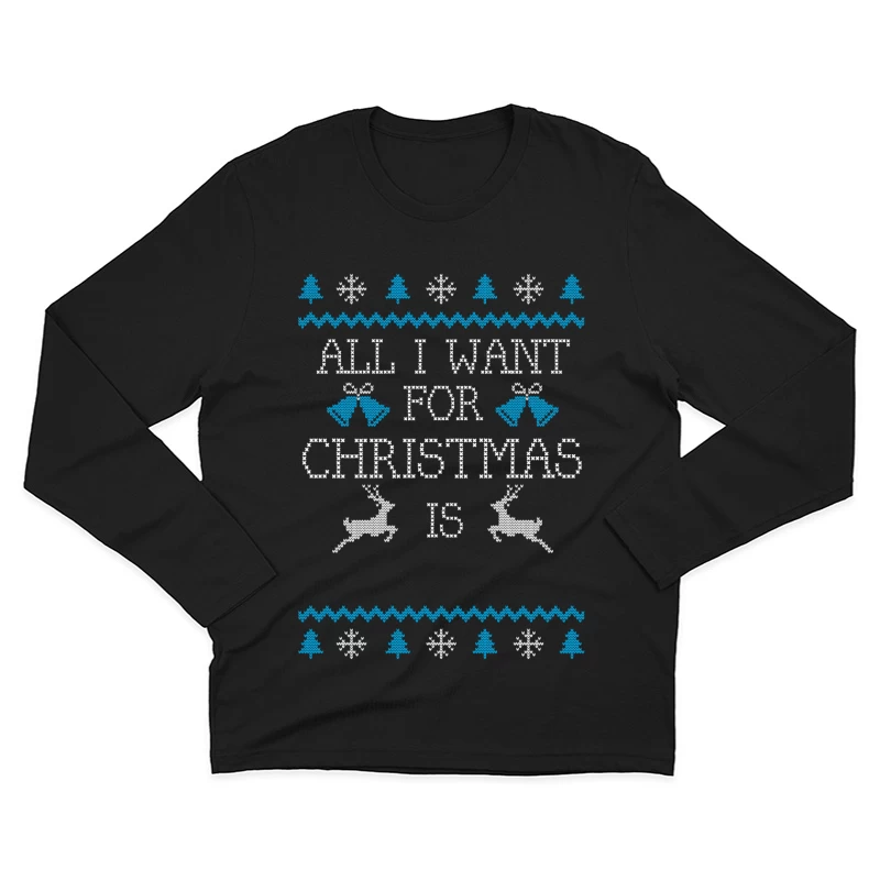 Motif de Noël avec texte joyeux Homme Manches Longues T-Shirt