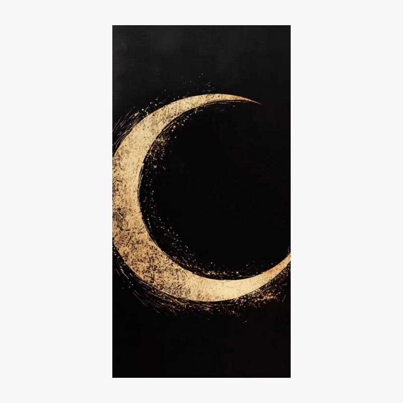 Golden Crescent Moon in Celestial Night Sky iPhone Case