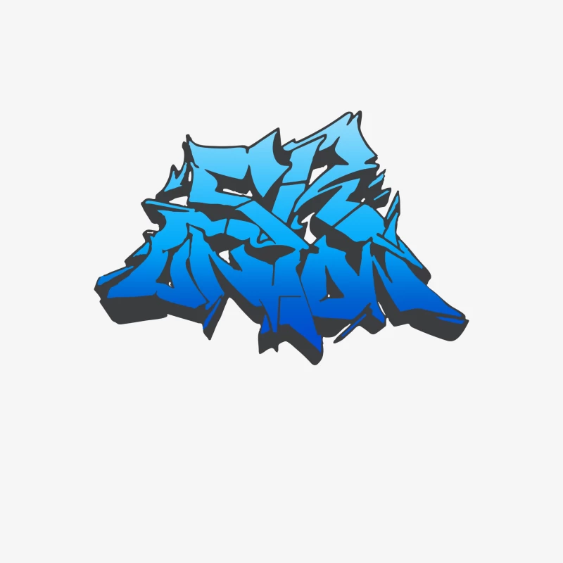 Blaues Graffiti-Design Herren Pullover Sweatshirt