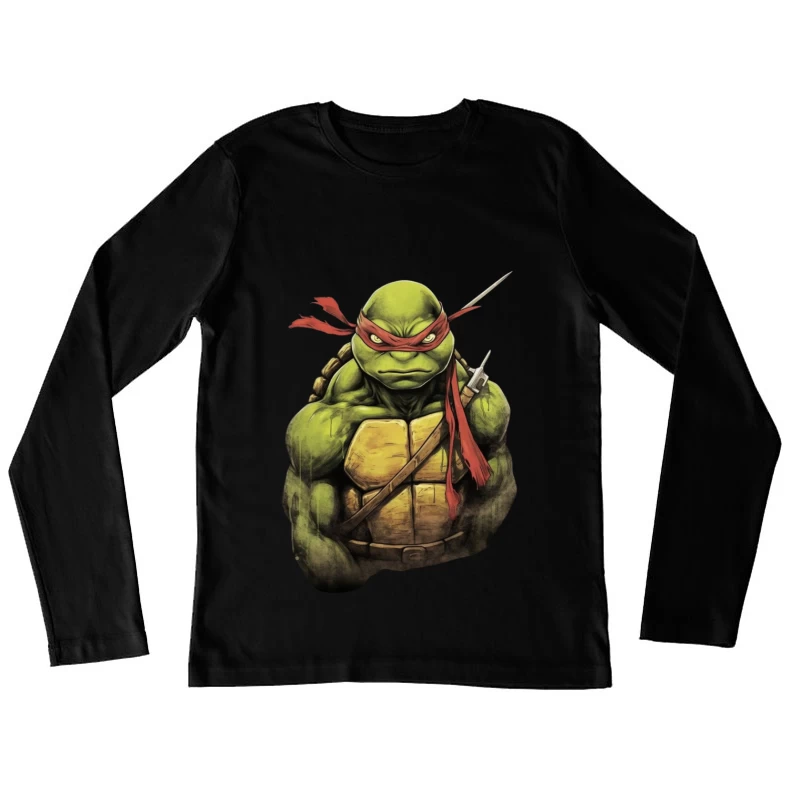 Cool Cartoon Ninja Turtle Character Female Long Sleeve T-Shirt