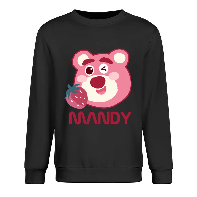 Rosa Bär mit Erdbeere Herren Pullover Sweatshirt