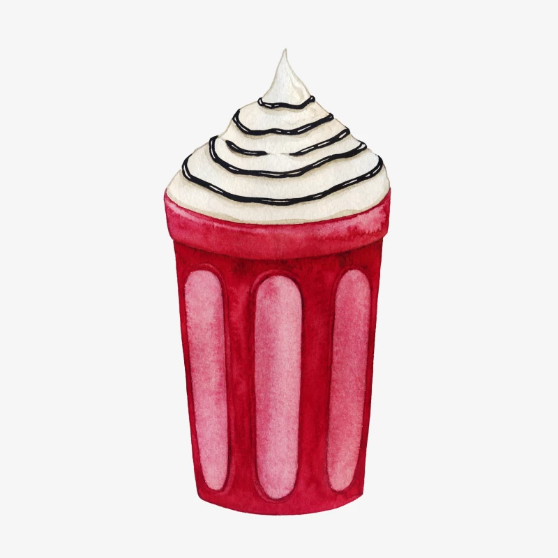 Boisson frappée rouge avec crème fouettée Homme Sweat-shirt à enfiler