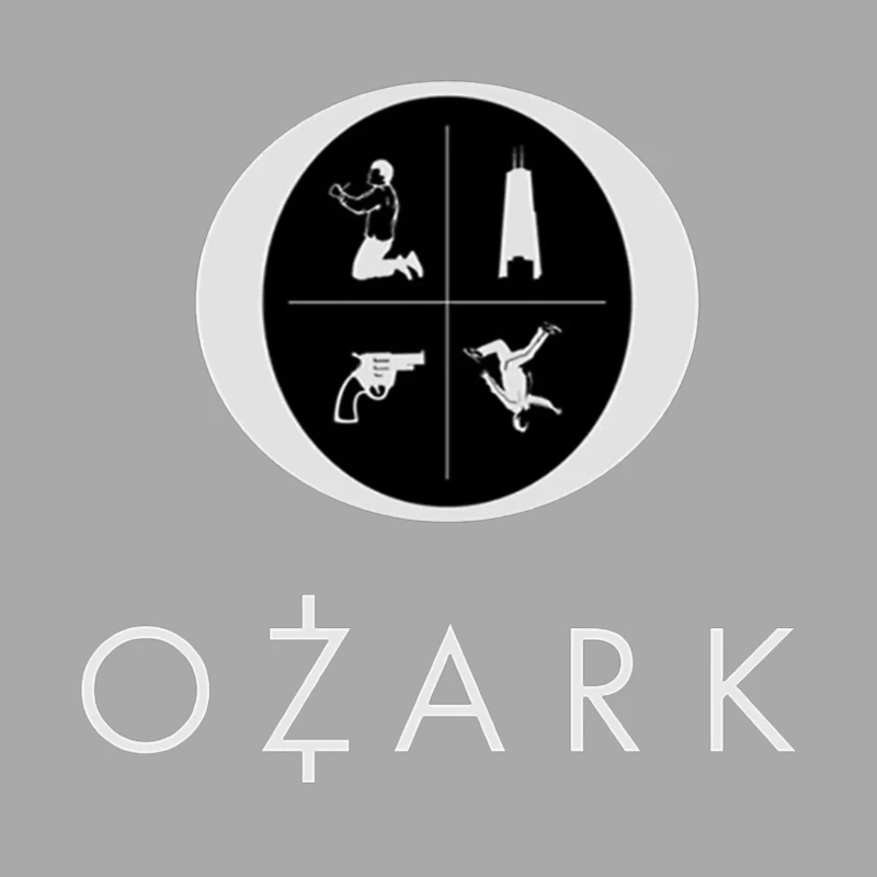 Ozark TV Series Logo with Symbolic Elements Male Pullover Hoodie