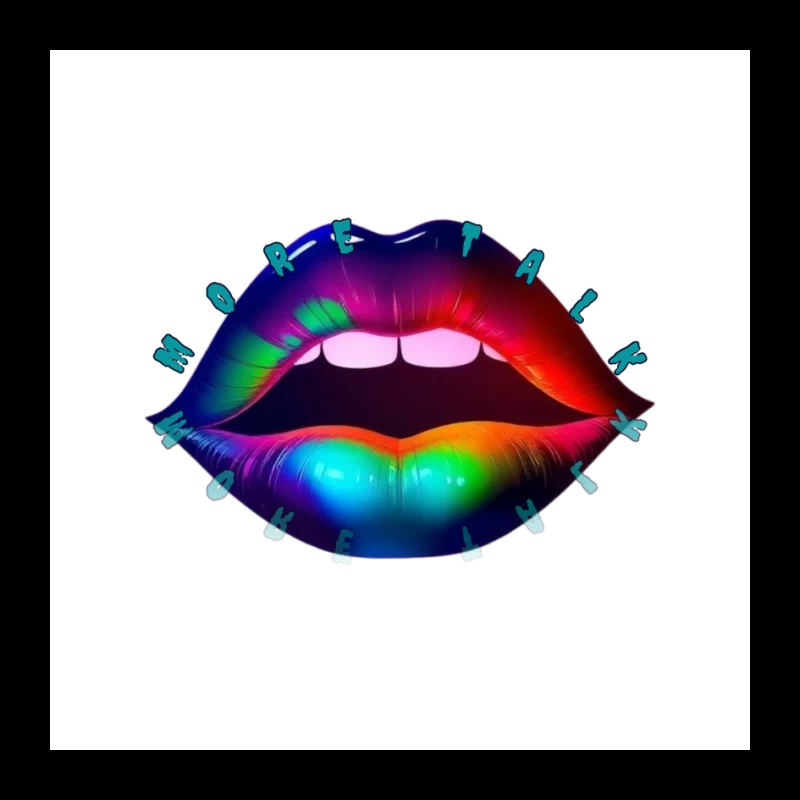 Rainbow Pierced Lips Pop Art Design Pin