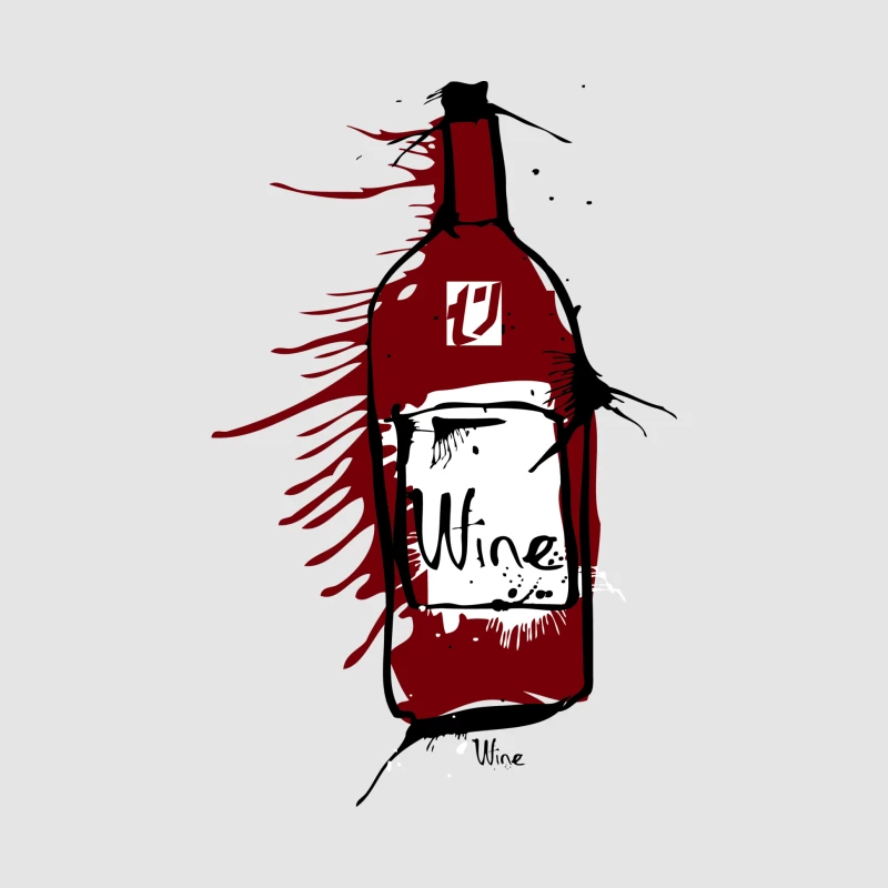 Illustration artistique de bouteille de vin Femme Sweat à capuche